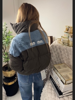 Stylowa kurtka puchowa czekolada & jeans